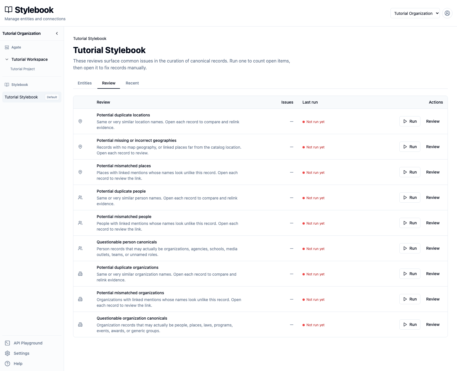 Stylebook Review before any checks have run